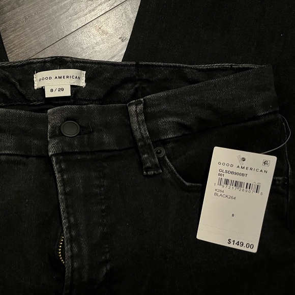 NWT Good American Black Good Legs Straight Jeans - Picture 5 of 5